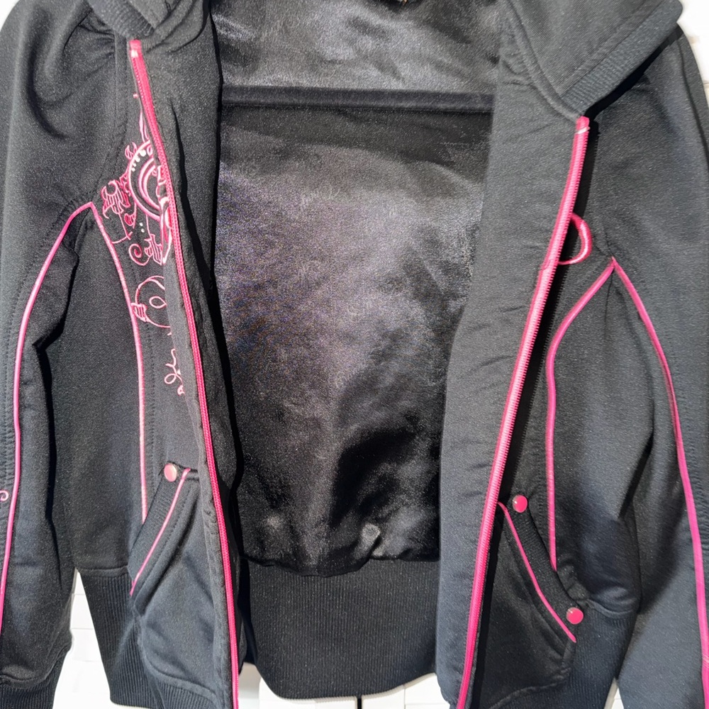 Vintage COOGI Black Hoodie with Pink Embroidery - Picture 3 of 4